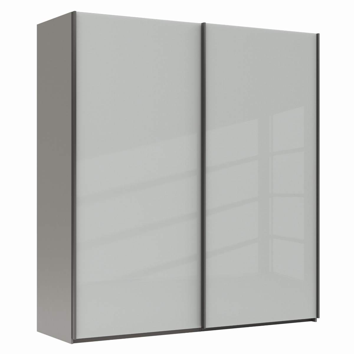 Schwebetürenschrank Marbella - B. ca. 200cm, Glas, Weiß